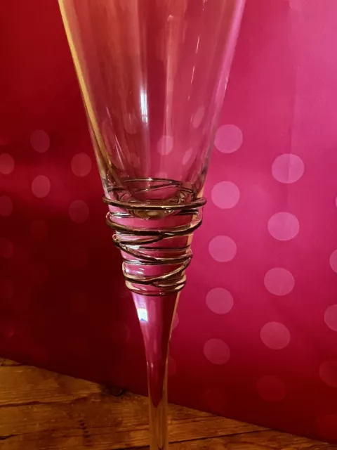 LSA Wine Champagne Flute (Set of 6) - Handmade Platinum Trail (boxed)