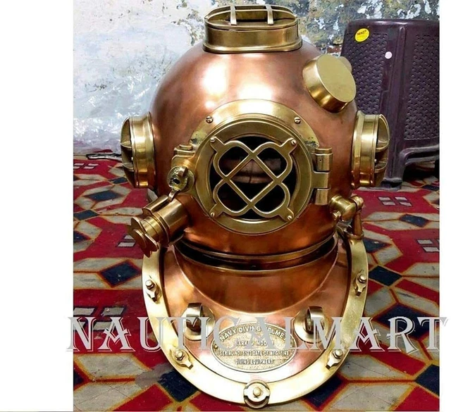 Support En Bois Massif Antique Pour Casque De Plongée 45,7 Cm – Présentoir Fait Main Pour Collectionneur