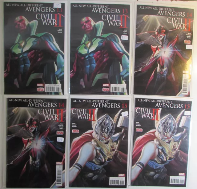 2016 All-New, All-Different Avengers Lot of 6 #13 x2,14 x2,15 x2 Marvel Comics