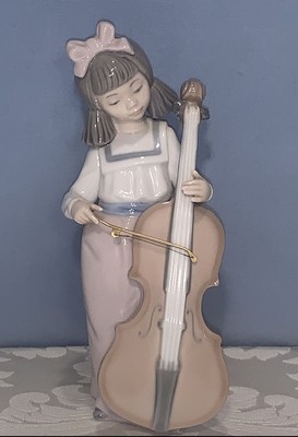Vintage 1987 NAO by Lladro - DAISA - Girl Playing Cello - 7 1/2" Tall