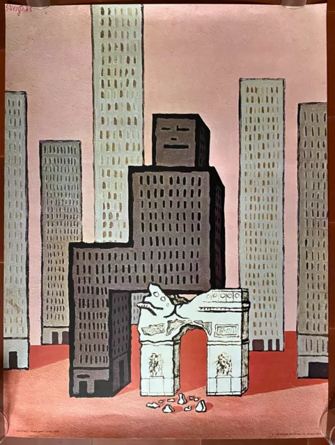Affiche PRENDS GARDE A LA TOUR Immeuble Paris RAYMOND SAVIGNAC 60x80cm 1974
