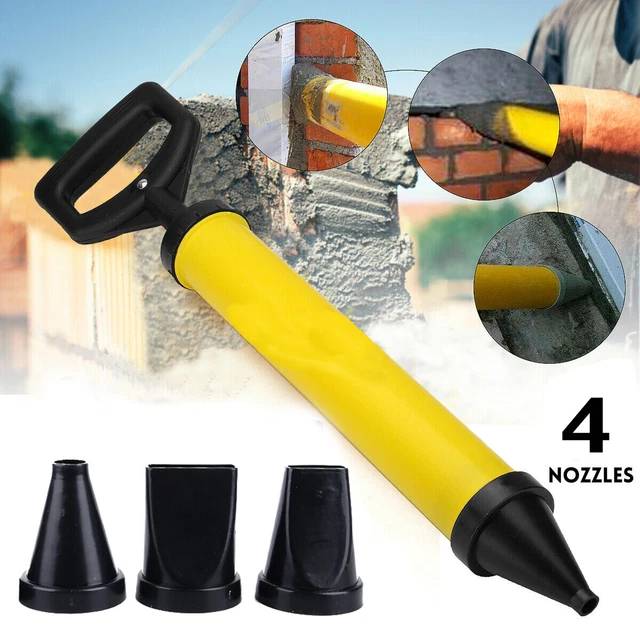 Pistola Per Malta In Acciaio Inox - Siringa Per Malta Con 4 Ugelli, Pompa A Mano Per Stuccatura