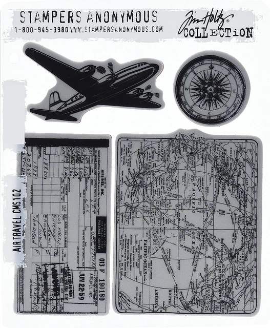 Tim Holtz Cling Rubber Stamp Set, Air Travel