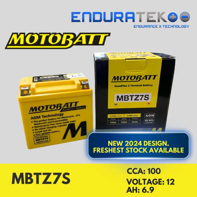 MOTOBATT MBTZ7S AGM BATTERY (Replaces YTZ7S, YTZ6S and YTX5L-BS)