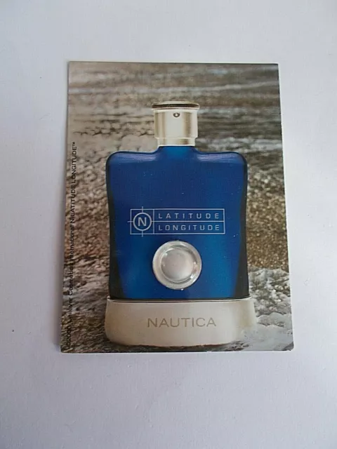 Echantillon sur carte Latitude Longitude de Nautica edt 0.36ml pour collection