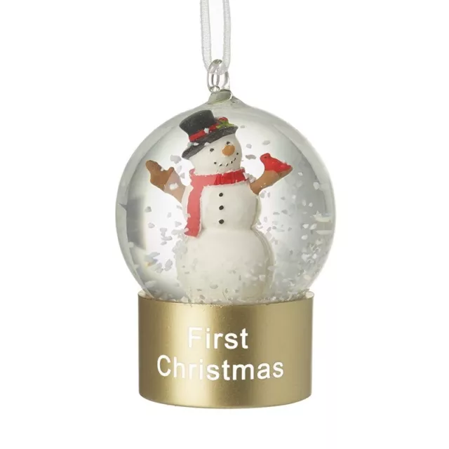 Heaven Sends First Christmas Snowman Snow Globe Decoration Festive Gift For Baby