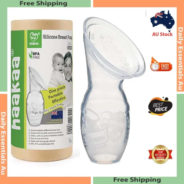 Haakaa Manual Breast Pump Breastfeeding 100% Food Grade Silicone BPA Mum Baby AU
