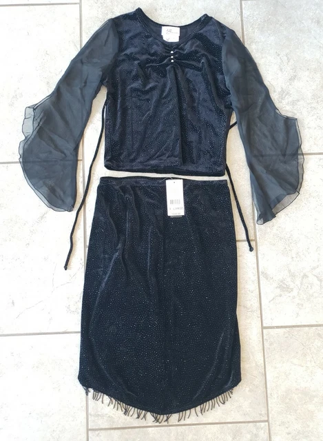 IZ Byer Vintage Blouse Skirt Outfit Set Girl's Size XL Made In USA New NWT