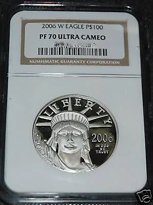 2006-W Ngc Pr70Ucam $100 Eagle Platinum Liberty Coin