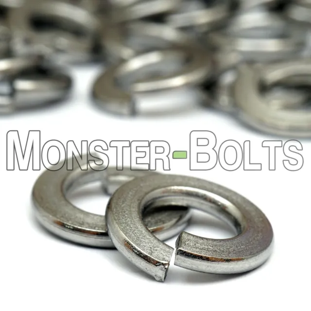 1/4" Standard (SAE) Stainless Steel Split Lock (Spring) Washers - US Inch 18-8