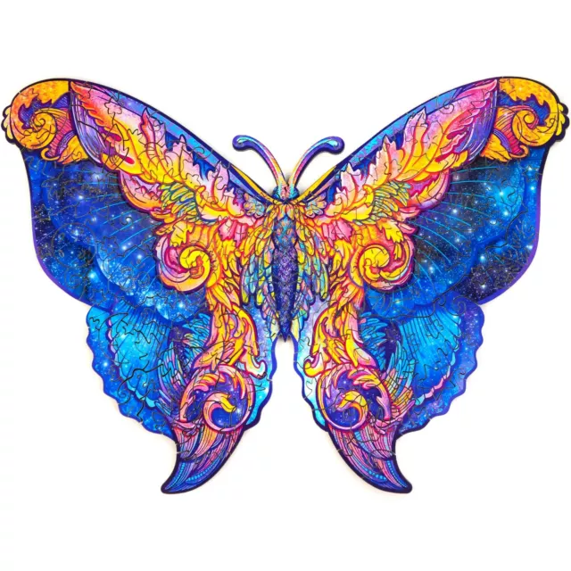 Unidragon Wooden Jigsaw Puzzles "Intergalaxy Butterfl" Wooden Puzzles - S