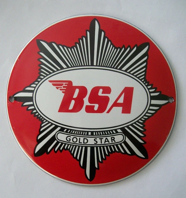 Guter Ofen Emaille Bsa Gold Star Motorrad Abzeichen Schild Schild Mann Höhle Garage