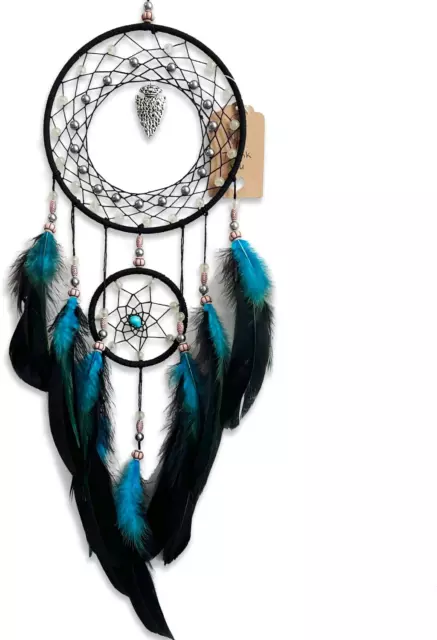 Dream Catchers Handmade Feather Native Home Wall Decoration Blue Viking