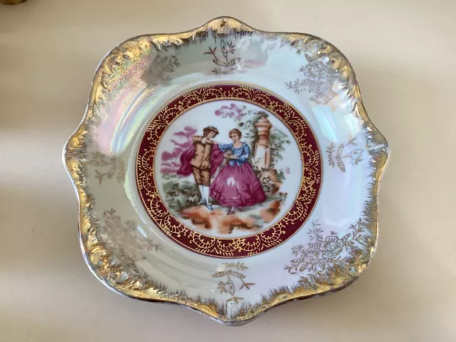 Vintage Lustre Ware, Very Decorative Dish, Lady & Gent