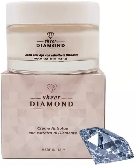 Sheer Diamond Crema Viso Antirughe Acido Ialuronico, Polvere Di Diamante,	‎50 Mi