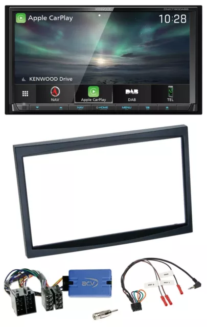 Kenwood Bluetooth USB 2DIN Lenkrad TMC DAB Navigation für Citroen C3 C2 Berlingo