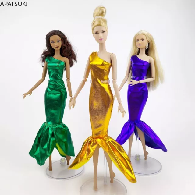 Fashion Costume Dress for Barbie Doll Clothes Outfit Mermaid Fishtail Party Gown