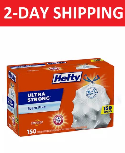 Hefty Ultra Strong Kitchen Drawstring Trash Bags (13 Gal, 150 Ct)