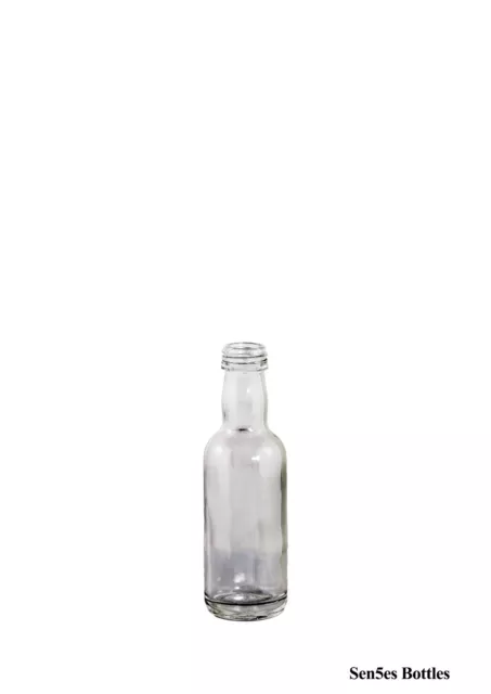 High Quality 5cl / 50ml Miniature Glass Spirits Bottle c/w black or silver cap