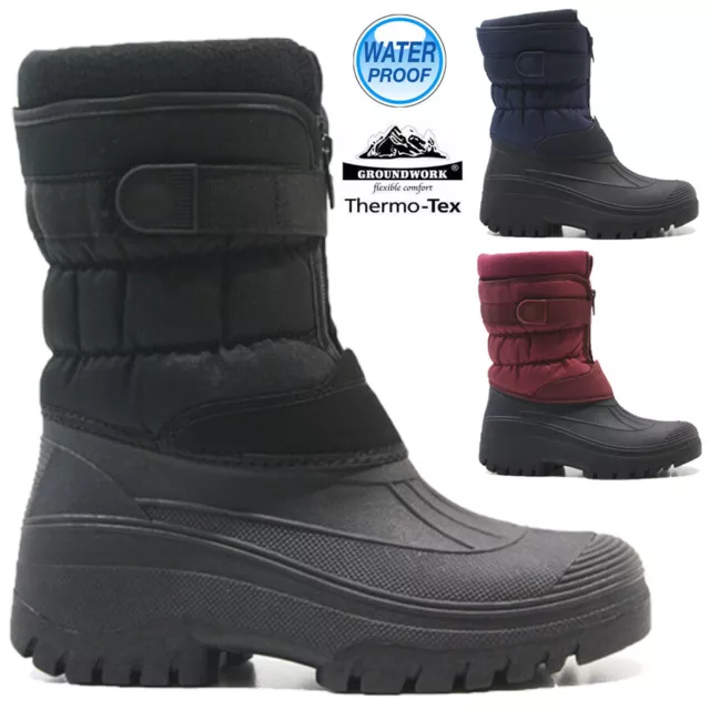 Ladies Winter Snow Boots Waterproof Mucker Thermal Wellingtons Fur Boots Size