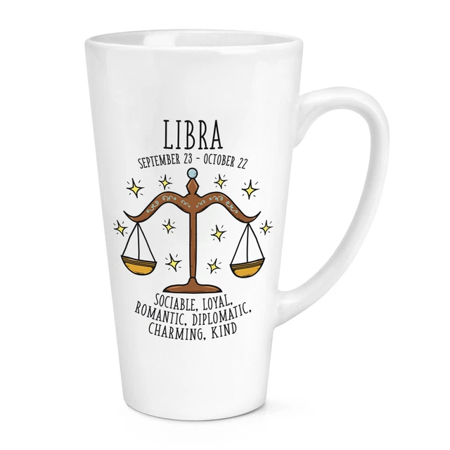 Tasse émaillée Rétro Balance - Signe Du Zodiaque, Motif Astrologie étoiles | Cadeau Idéal, Neuf