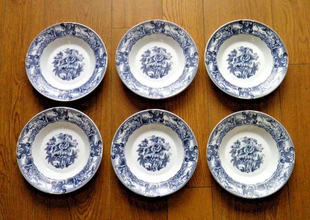 LOT ANCIENNES ASSIETTES Creuse Porcelaine Opaque De Gien Windsor EUR 50