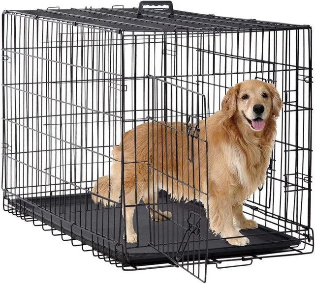 EXTRA LARGE DOG Crate Kennel 48" Folding Pet Cage Metal w/ 2 Doors