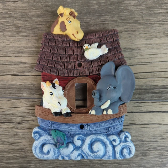 Noah's Ark & Friends Light Switch Plate Cover Single Toggle Nursery Kids Room