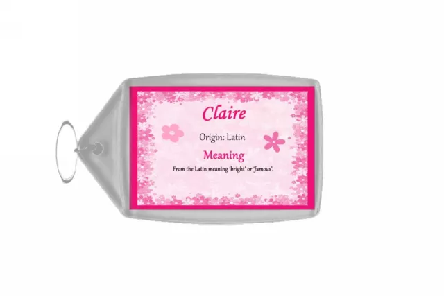 Claire Personalised Name Meaning Keyring