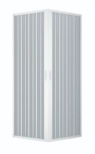 Cabine de douche en PVC EASY KIT ouverture angulaire 2 portes pliantes 80x80 cm