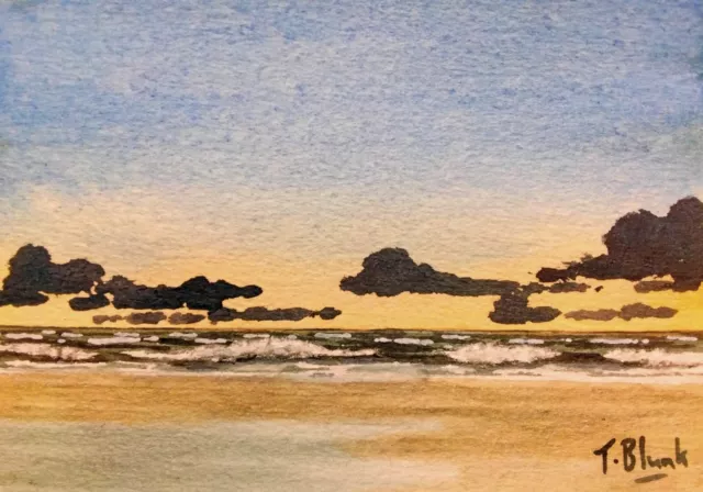 ORIGINAL AQUARELL - Abendstimmung auf Sylt.