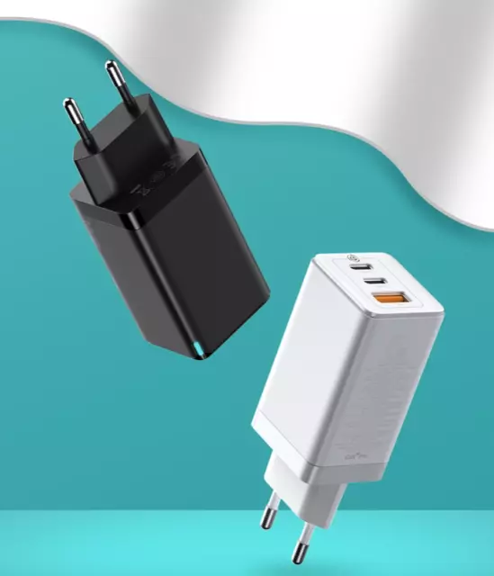 Chargeur 65W Charge Rapide USB Portable pour Téléphone et Ordinateur Portable