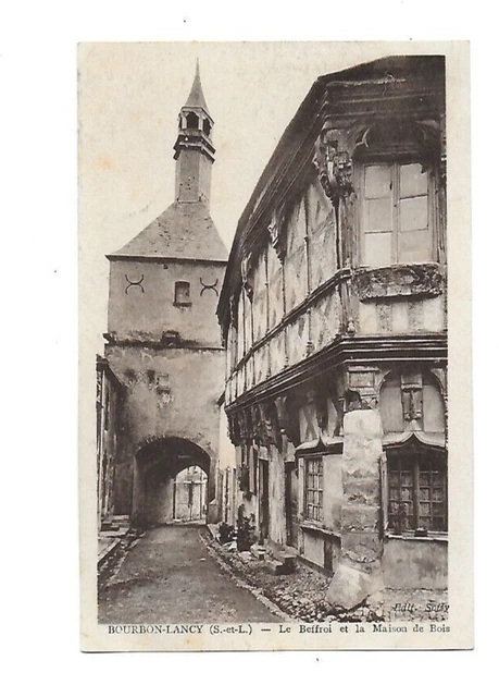 4 CPA Antique Bourbon-Lancy Casino Postcard Great War Monument Church