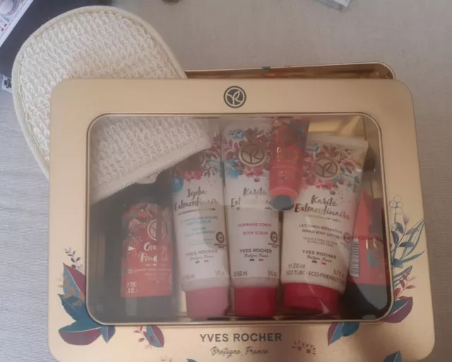 Yves Rocher coffret karité et orange savon mains, gel douche, gommage, gel...