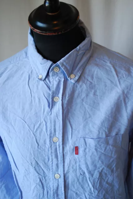 Camicia vintage Dickies blu work wear colletto abbottonato taglia large