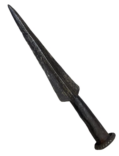 Hand forged Antique spear head 18th C Rich Patina Iron Blade