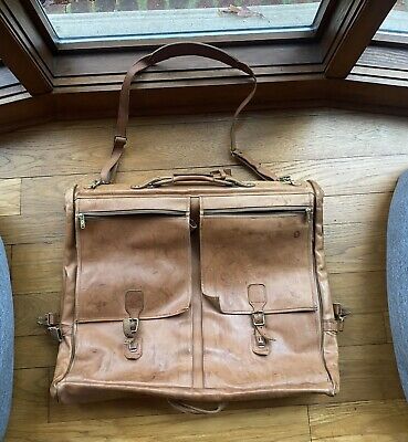 Hartmann Vintage Leather Garment Bag With Original Locks