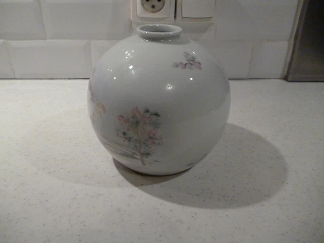 Vase Boule Paysage Bucolique Couple Limoges Tharaud
