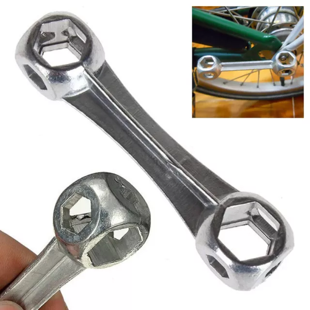 10 in 1 Mini Bicycle Repair Tool Dog Bone Shape Wrench Hexagon Holes Spanner