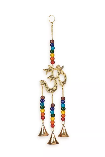 Wicca Wind Chime Om Brass 7 Chakras Hanging Bells Chakra Home Decoration Symbol