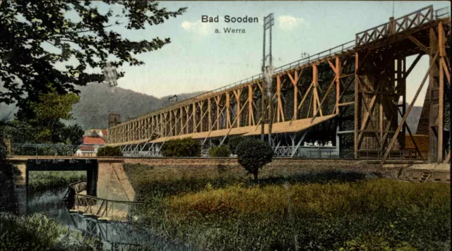 ca. 1910 BAD SODEN a.d. Werra Brücke alte Postkarte Ansichtskarte ungelaufen