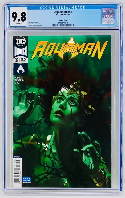 Aquaman #32 CGC 9.8 White Pages Middleton Variant Mera Cover NM/MT Hot Key Grail