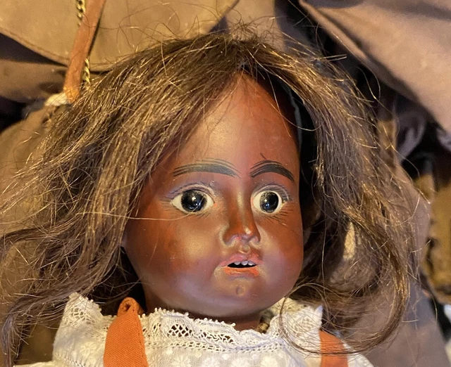 Poupée Ancienne Noire Mulâtre Fleschmann Sfbj Jumeau