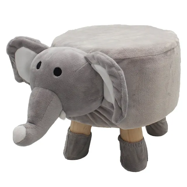 Poufe animale elefante poufe poggiapiedi legno bambini sedia bambino cuscino sedile imbottito