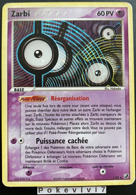 Pokemon Card ZARBI I/28 Holo Secret Block EX Hidden Forces FR