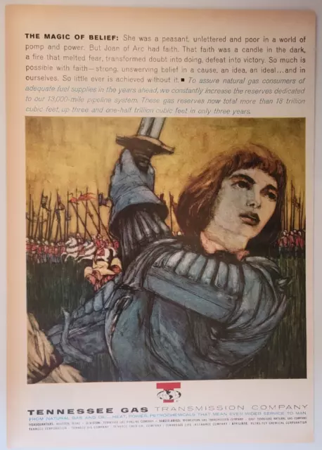 Joan Of Arc "Magic Of Belief" Tennessee Gas Company 1962 Time Ad 8x11"