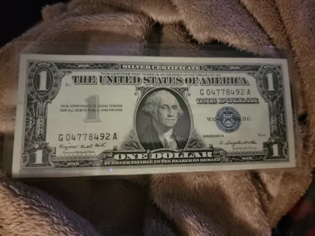 U.s.a  Bank Note Silver Certificate  1 Dollar  1957 A  Extra Fine G04778492A