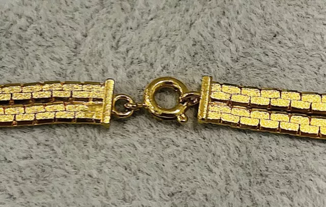 Mode Collier, Plaqué Or, Femme, Env. 44 CM Long, Pierres de Strass, Bon État 3