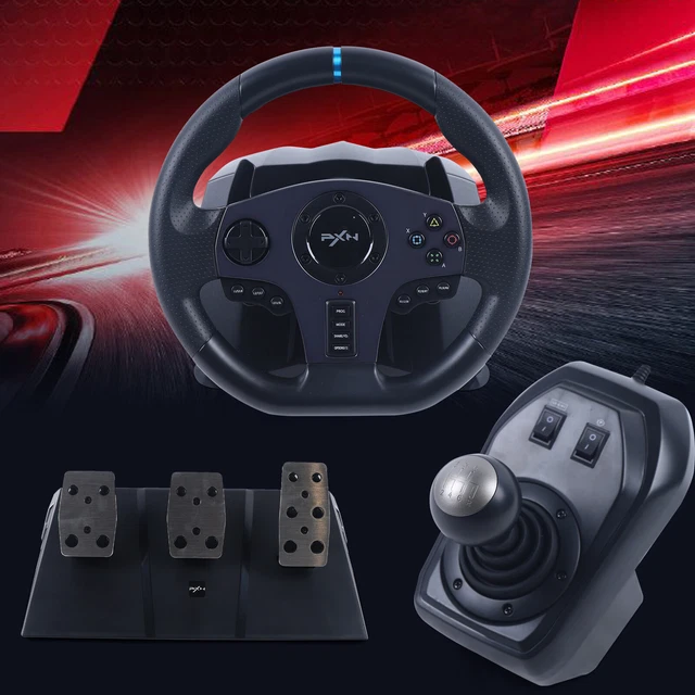 RACING SIMULATOR STEERING Wheel with Shifter&Pedal Set For Switch /PS3