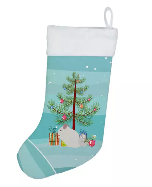 Chinchilla Pink White Christmas Stocking CK4436CS